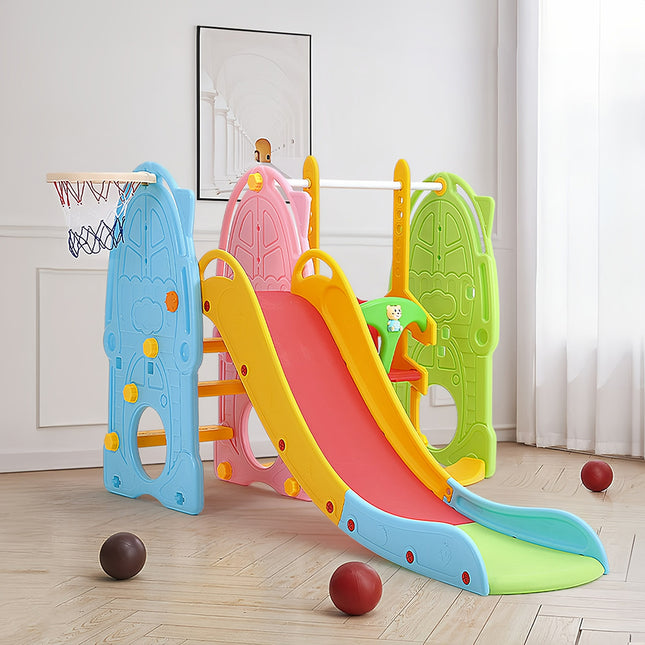 Colourful Indoor Outdoor Toddler Swing and Slide Playset