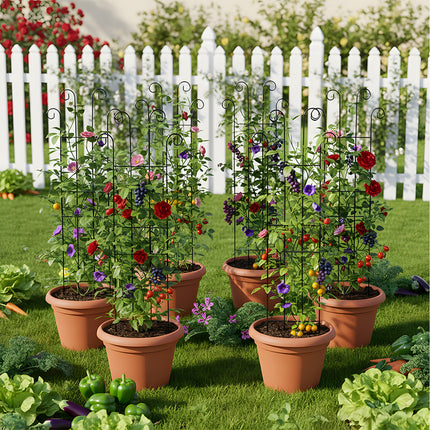 4-Pack Outdoor Metal Trellis Set for Climbing Plants