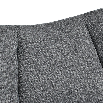 Grey 70cm Minimalist Linen Armchair with Black Iron legs