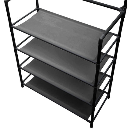 4-Tier Shoe Rack with Coat Hanger