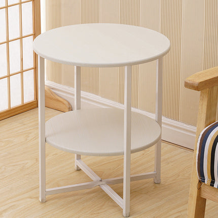 WHite Small Round Coffee Table with 2 Tier