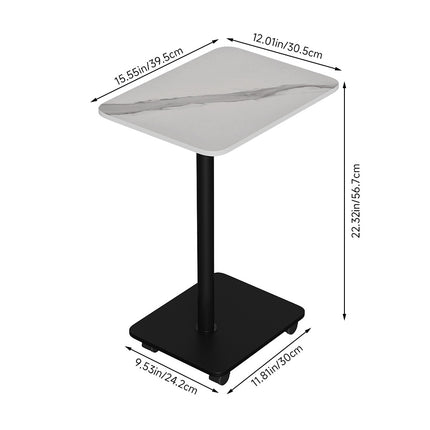 C Shaped Side Table with Wheels