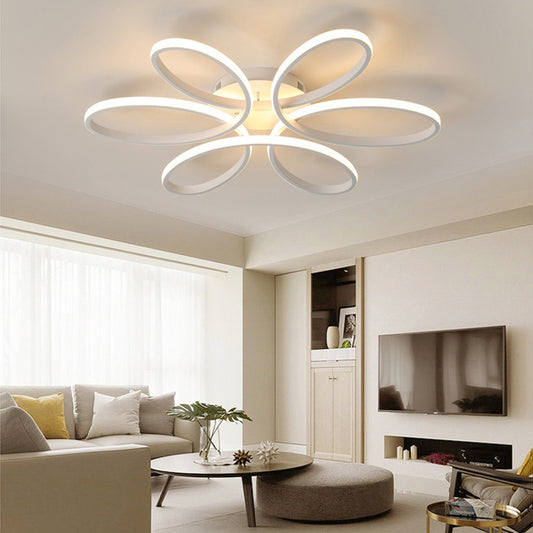 LED Dimmable Ceiling Light Floral Pendant Chandelier With Remote, 74CM