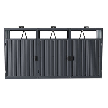 Outdoor Metal Garbage Can Garden Storage Shed with Three Doors