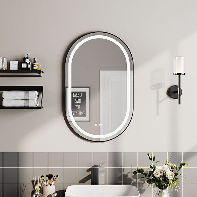 Wall Mounted Oval LED Bathroom Mirror