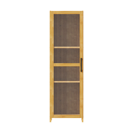 3-Tier Narrow Bookcase Storage Cabinet with Acrylic Door