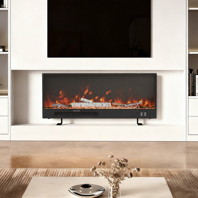 Recessed Electric Fireplace with Remote Control