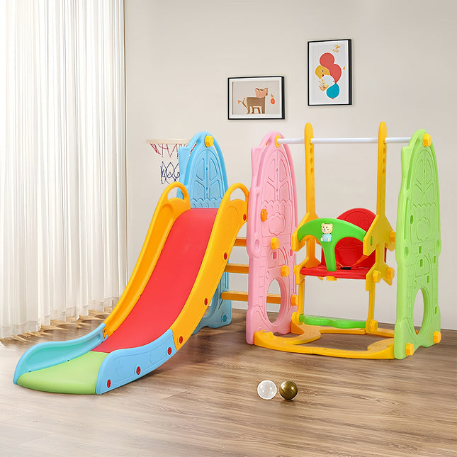 Colourful Indoor Outdoor Toddler Swing and Slide Playset