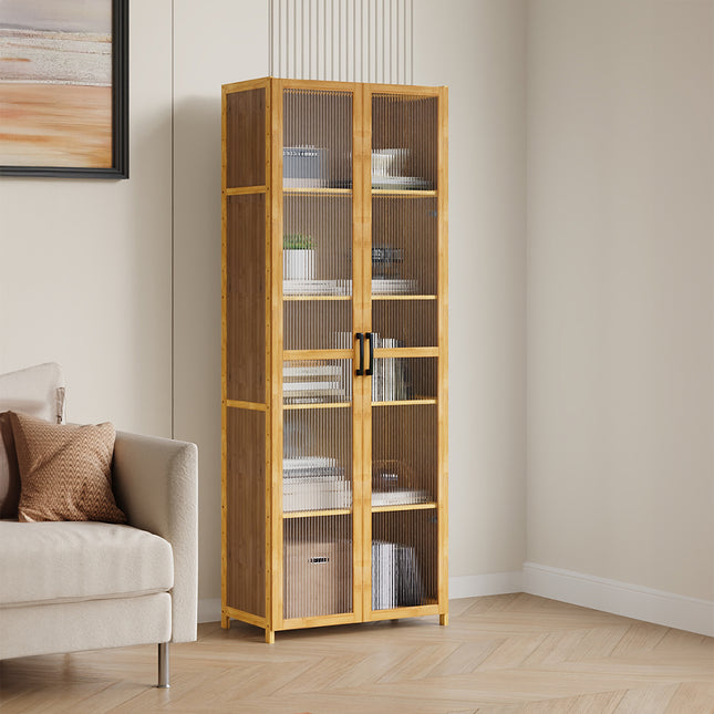 5-Tier Narrow Bookcase Storage Cabinet with Acrylic Door