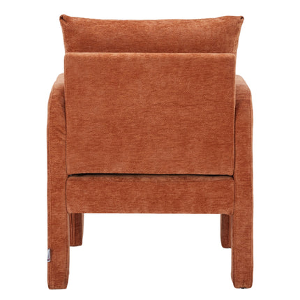 Chenille Upholstered Accent Chair with Lumbar Pillow
