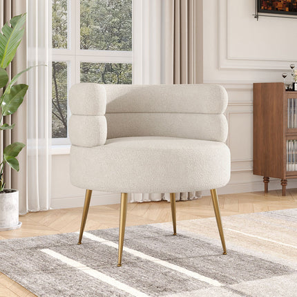 Curved Upholstered Single Sofa Accent Chair