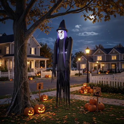 182cm Blow-Up Halloween Scary Witch Inflatable Decoration with Built-in LED Lights