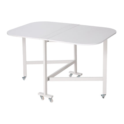 Folding Drop Leaf Table with 6 Wheels