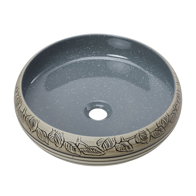 Ceramic Countertop Washbasin Vessel Sink with Waste Kit