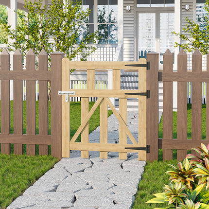 2.5x3ft Outdoor Wooden Garden Gate Fence Door