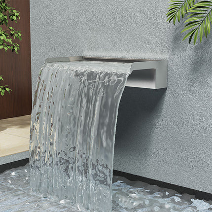 Silver 40cm Stainless Steel Waterfall Pool Fountain