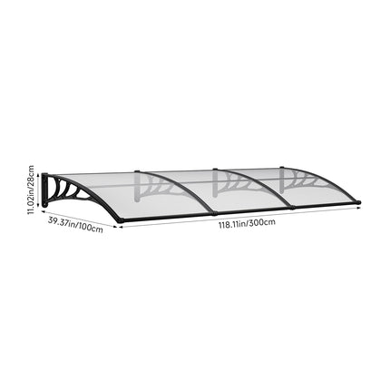 Outdoor Door Canopy Window Awning with Drainage Channel