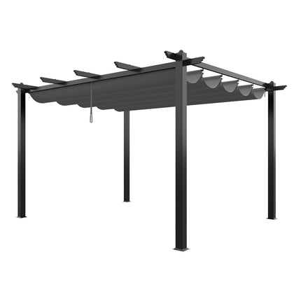 13x10ft Aluminium Pergola with Retractable Roof