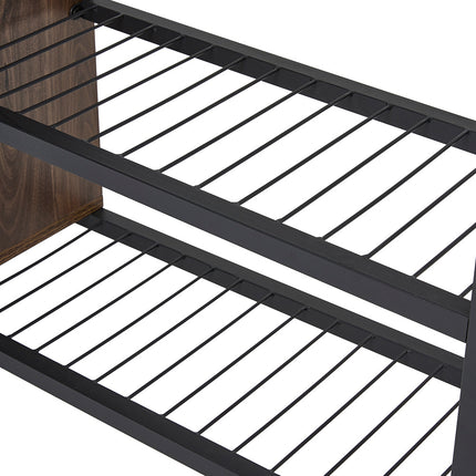 Three-Tier Shoe Organizer Shelf in Brown Modern Walnut