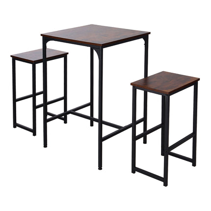 3-Piece Bar Table Set with Two Bar Stools
