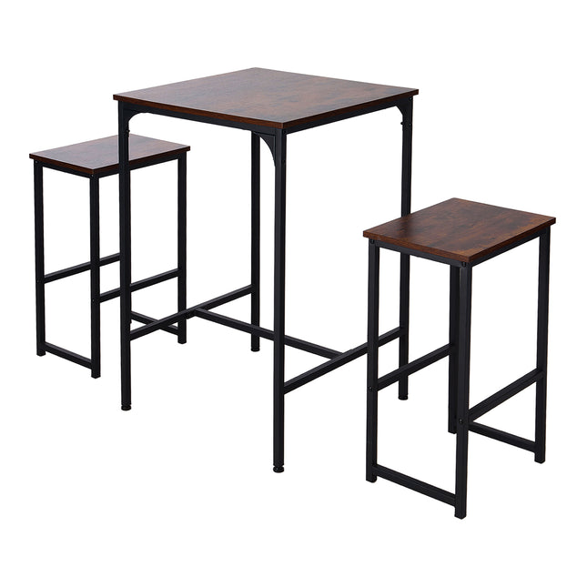 3-Piece Bar Table Set with Two Bar Stools