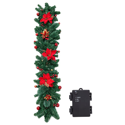 270cm Artificial Christmas Garland Decoration with LED String Light