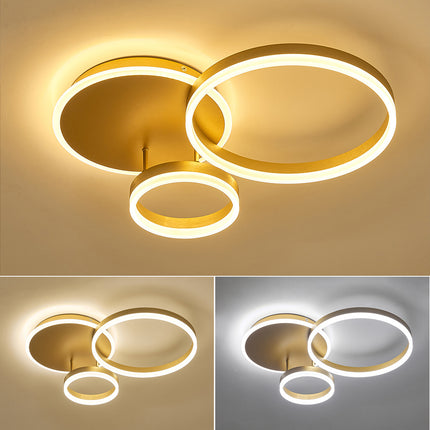 Modern Round LED Chandelier Ceiling Light  3 Circle Dimmable