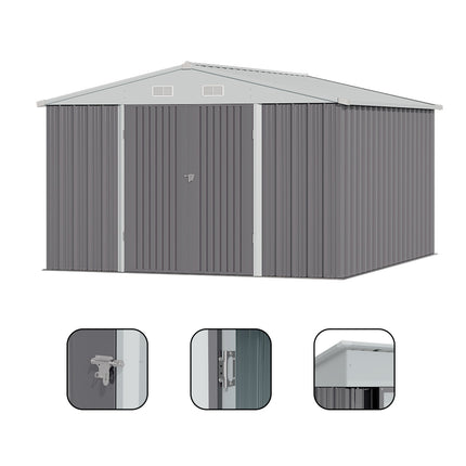 Outdoor Metal Storage Shed with Lockable Door