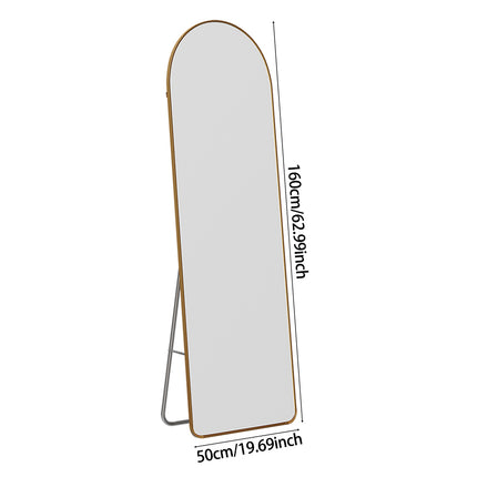 Modern Arched Metal Floor Mirror Gold/ Black