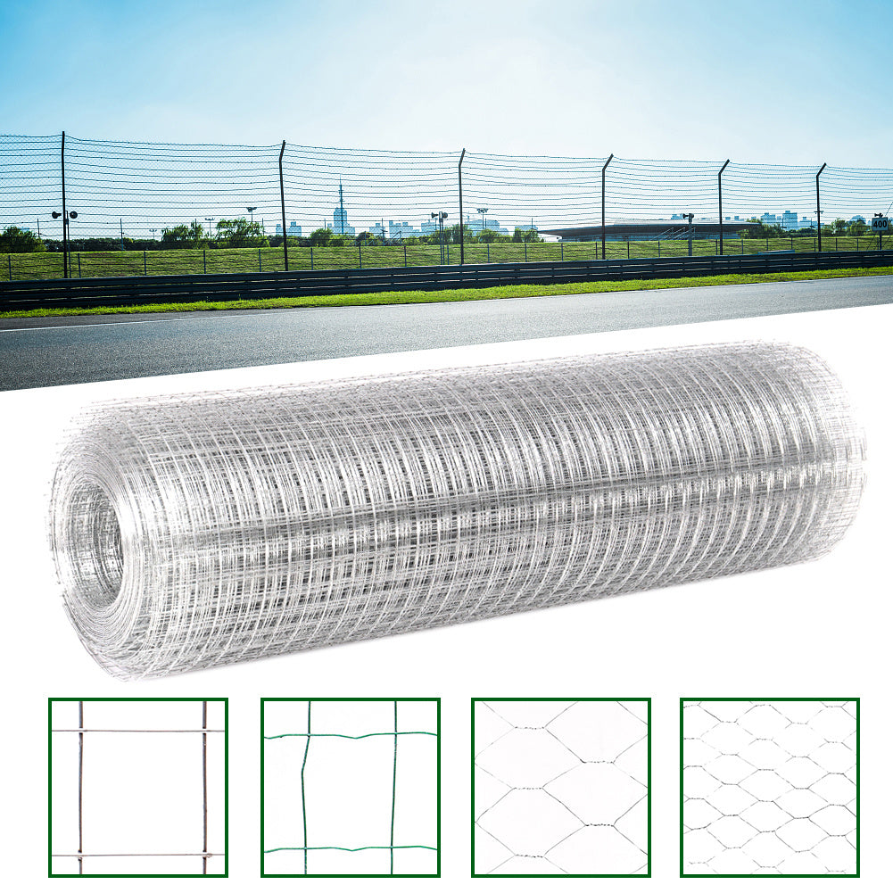 Fence Panels Galvanised Iron Wire Net Animal Cage Protective Mesh Grid 2.5CM 90x600CM