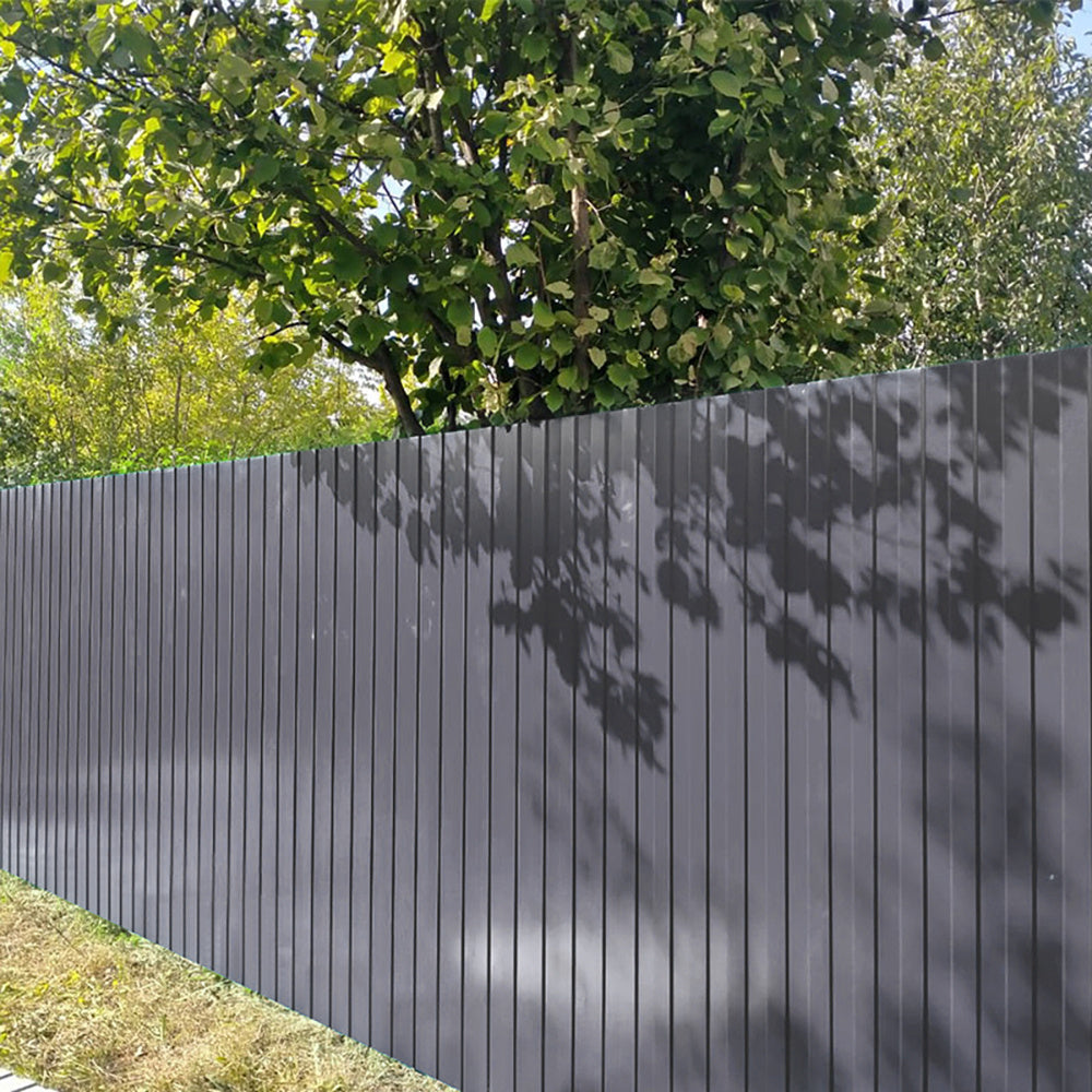Set of 6 Steel Corrugated Panels Grey