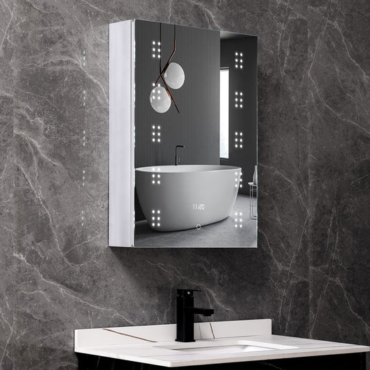 Bathroom Mirror Cabinet with LED Screen 700mm x 500mm