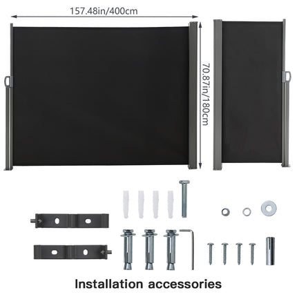 Outdoor Retractable Privacy Side Awning
