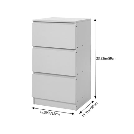Wooden Nightstand Bedside Table with 3 Drawers