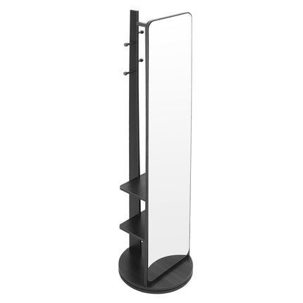 360° Rotating Full-Length Mirror with Coat Rack