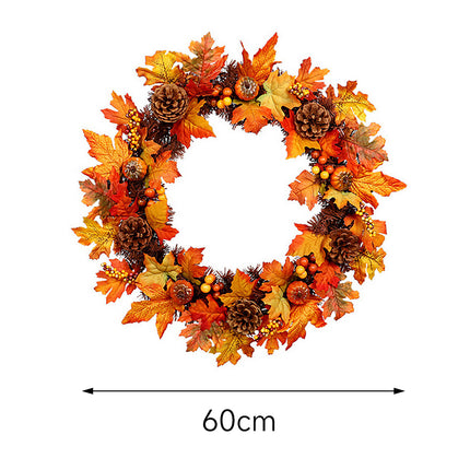 Artificial Maple Leaf Wreath Outdoor Decoration for Halloween