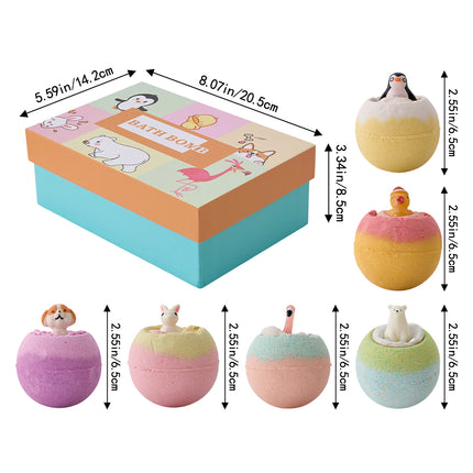 6pcs Fizzy Bubble Bath Bombs Set with Toys for Kids