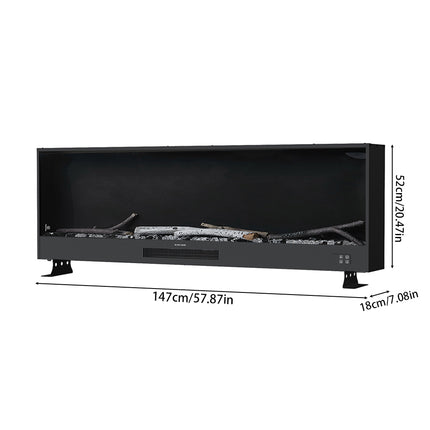 Recessed Electric Fireplace with Remote Control