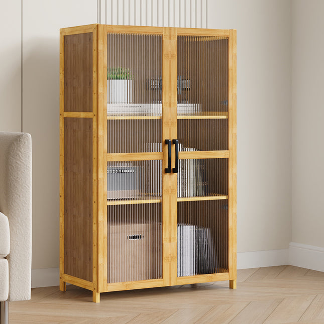3-Tier Narrow Bookcase Storage Cabinet with Acrylic Door