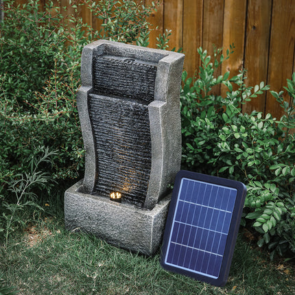 Water Feature Decor Fountain Rockery Solar Powered Garden Outdoor