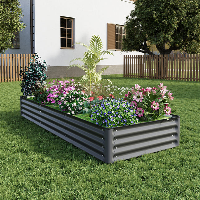 Rectangular Galvanized Steel Raised Garden Bed 240cm x 90cm