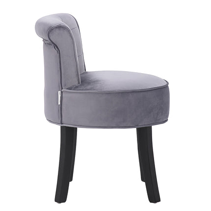 Velvet Vanity Stool with Thick Cushion