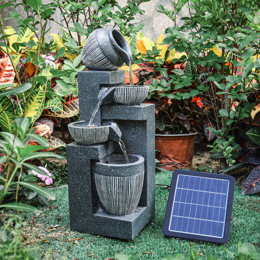 Outdoor Solar Power LED Water Fountain with Pump