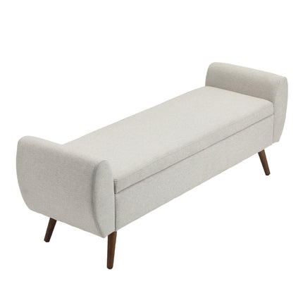Linen Upholstered Storage Bench