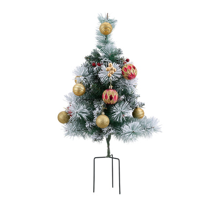 2-Pack Artificial Christmas Trees with Decorations and LED Lights