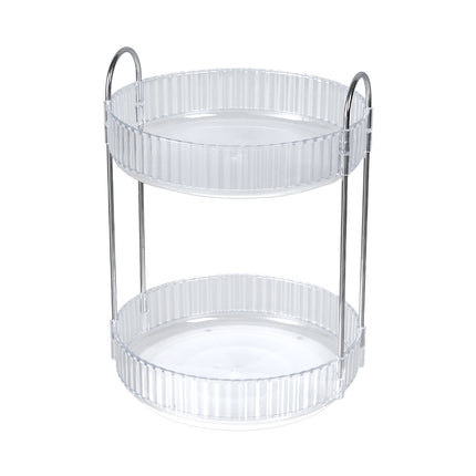 Multifunctional Tabletop Rotating 2-Tier Cosmetic Storage Organizer