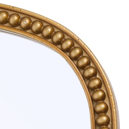 Gold Arched Decorative Vanity Mirror with Carved Frame