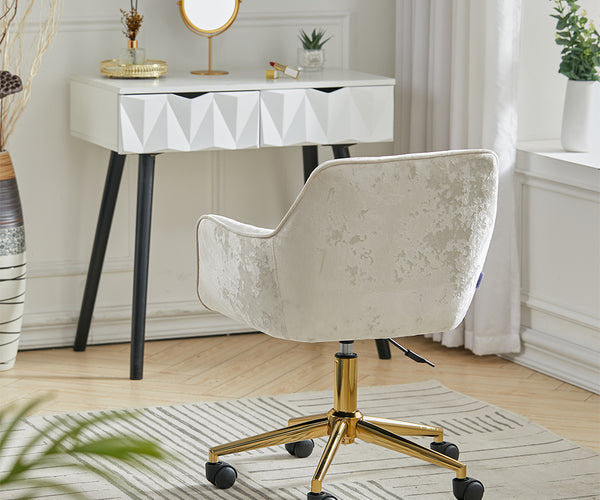 Velvet Upholstered Home Office Swivel Task Chair