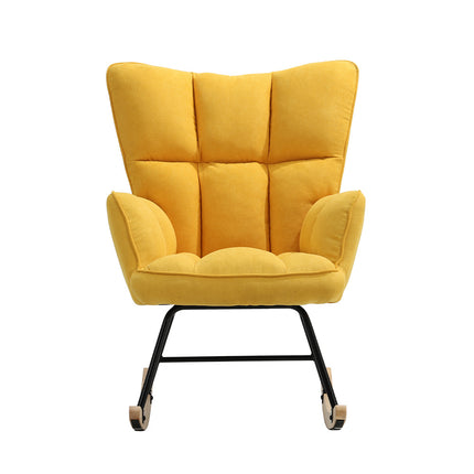 Tufted Linen Upholstered Rocking Chair