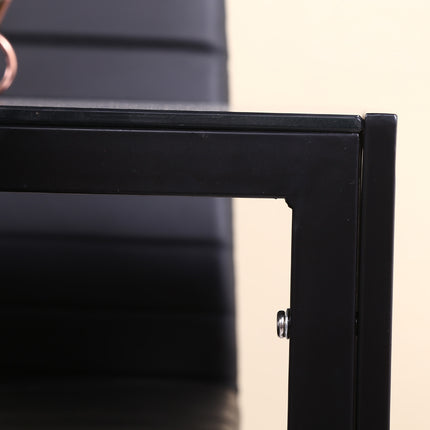 1.4M Black Glass Dining Table